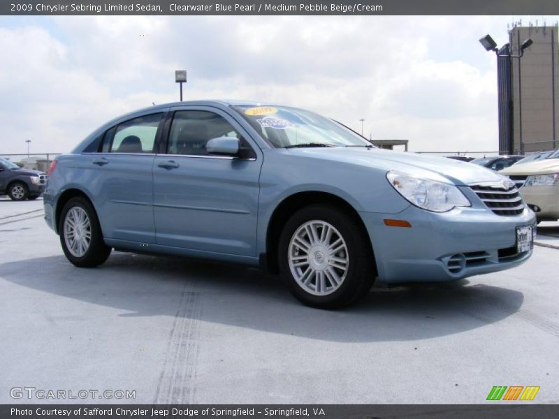 Clearwater Blue Pearl / Medium Pebble Beige/Cream 2009 Chrysler Sebring Limited Sedan