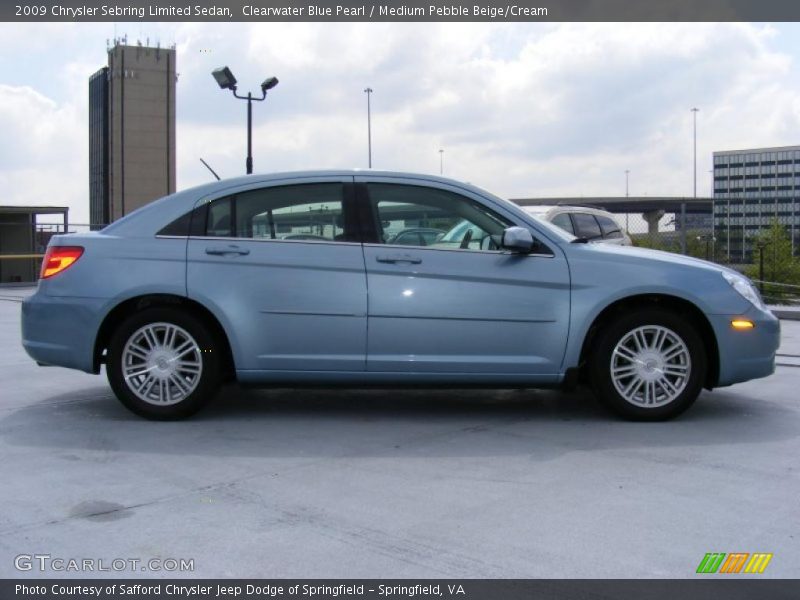 Clearwater Blue Pearl / Medium Pebble Beige/Cream 2009 Chrysler Sebring Limited Sedan