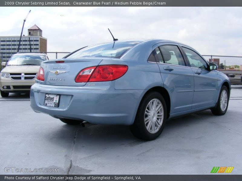 Clearwater Blue Pearl / Medium Pebble Beige/Cream 2009 Chrysler Sebring Limited Sedan
