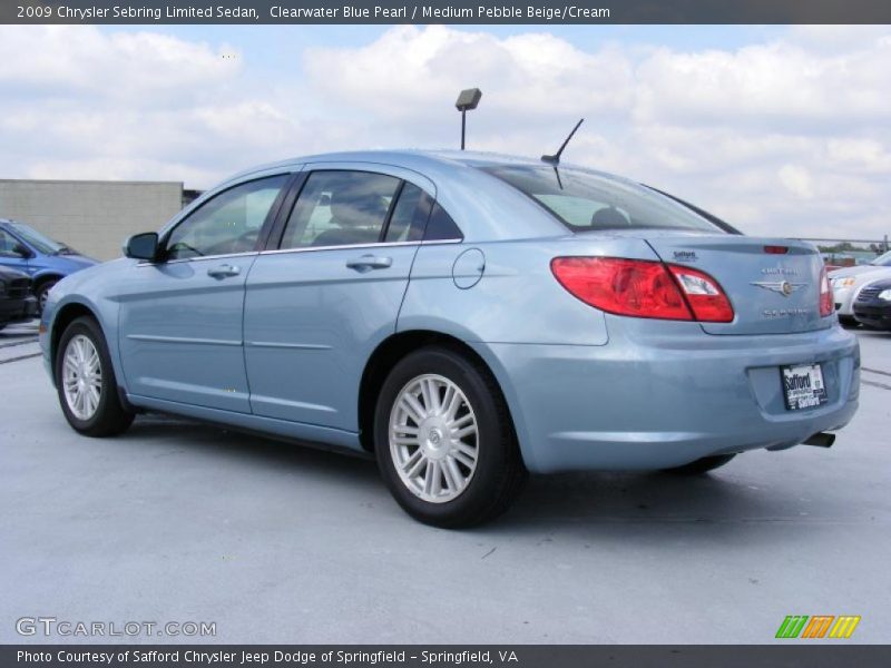 Clearwater Blue Pearl / Medium Pebble Beige/Cream 2009 Chrysler Sebring Limited Sedan