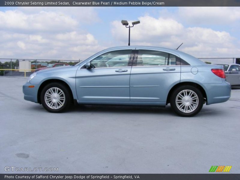 Clearwater Blue Pearl / Medium Pebble Beige/Cream 2009 Chrysler Sebring Limited Sedan