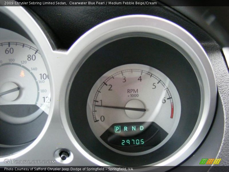 Clearwater Blue Pearl / Medium Pebble Beige/Cream 2009 Chrysler Sebring Limited Sedan