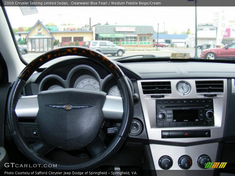 Clearwater Blue Pearl / Medium Pebble Beige/Cream 2009 Chrysler Sebring Limited Sedan
