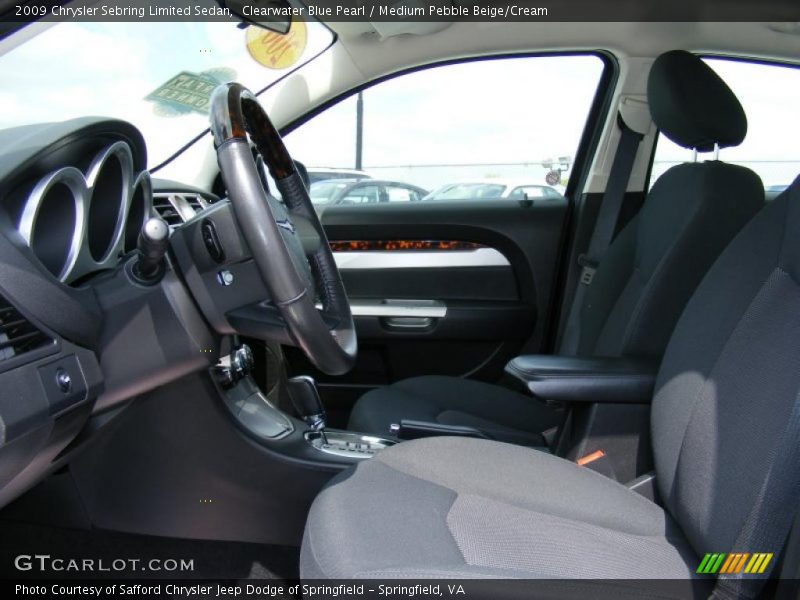Clearwater Blue Pearl / Medium Pebble Beige/Cream 2009 Chrysler Sebring Limited Sedan