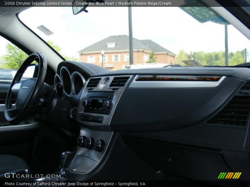 Clearwater Blue Pearl / Medium Pebble Beige/Cream 2009 Chrysler Sebring Limited Sedan