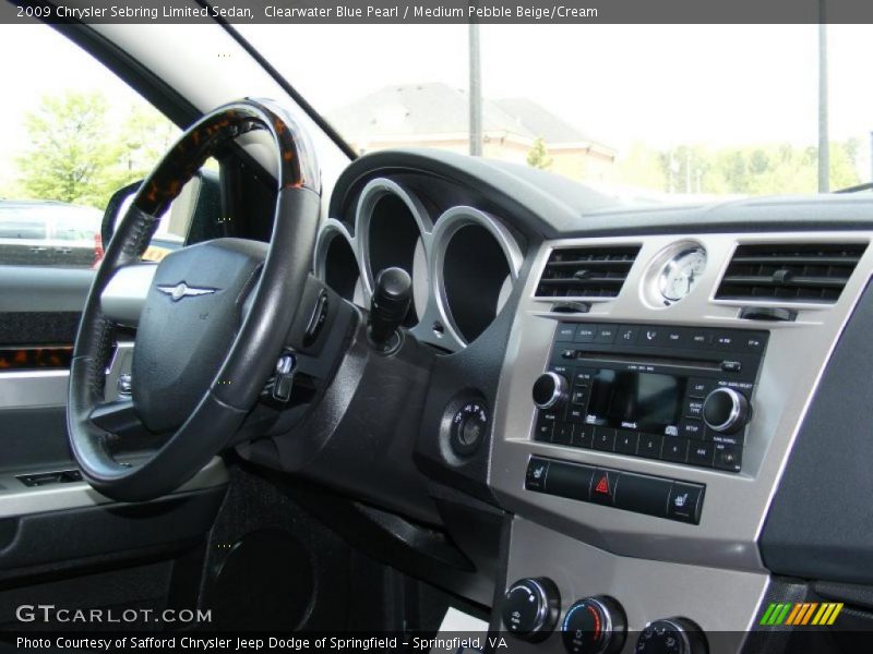 Clearwater Blue Pearl / Medium Pebble Beige/Cream 2009 Chrysler Sebring Limited Sedan
