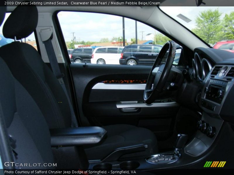 Clearwater Blue Pearl / Medium Pebble Beige/Cream 2009 Chrysler Sebring Limited Sedan