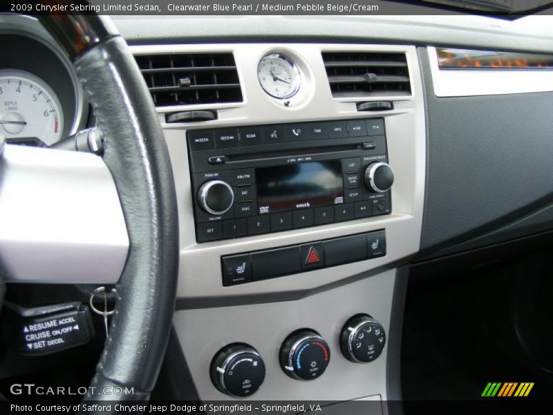 Clearwater Blue Pearl / Medium Pebble Beige/Cream 2009 Chrysler Sebring Limited Sedan