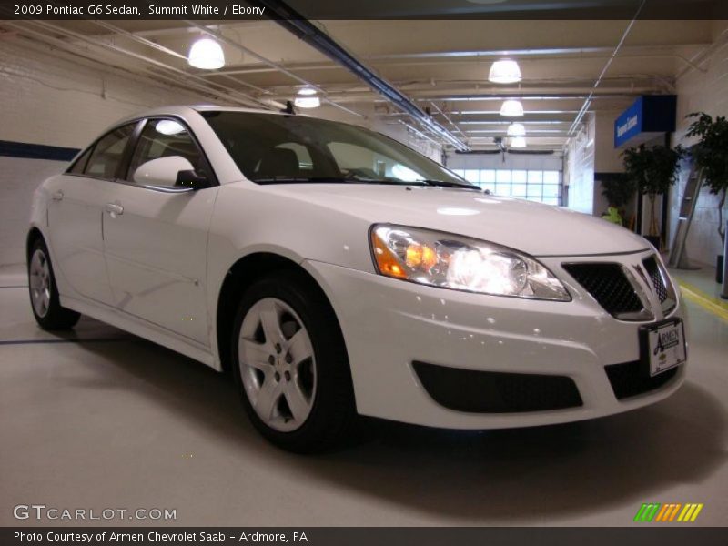 Summit White / Ebony 2009 Pontiac G6 Sedan