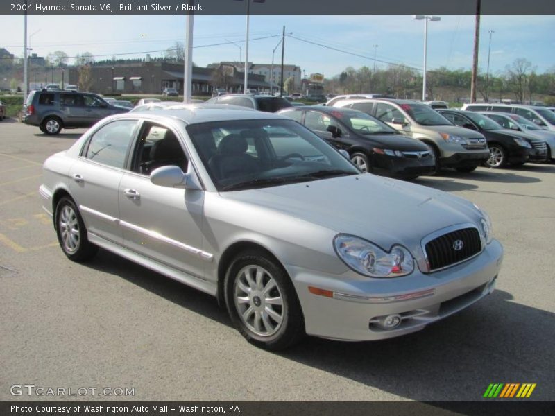 Brilliant Silver / Black 2004 Hyundai Sonata V6
