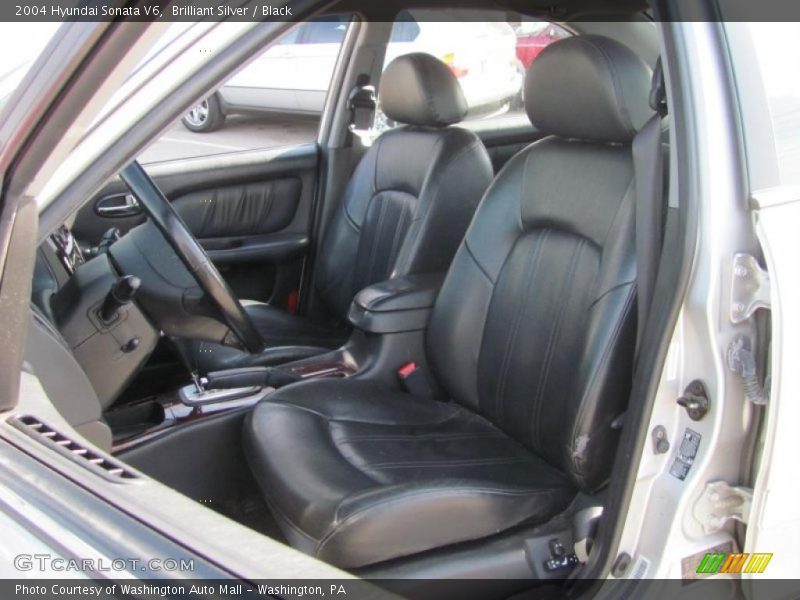 Brilliant Silver / Black 2004 Hyundai Sonata V6