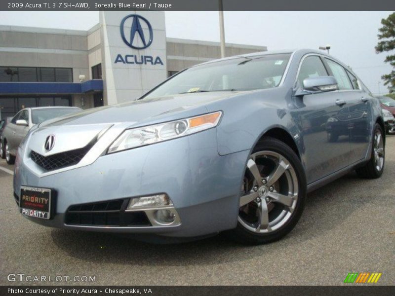 Borealis Blue Pearl / Taupe 2009 Acura TL 3.7 SH-AWD