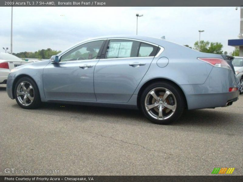 Borealis Blue Pearl / Taupe 2009 Acura TL 3.7 SH-AWD