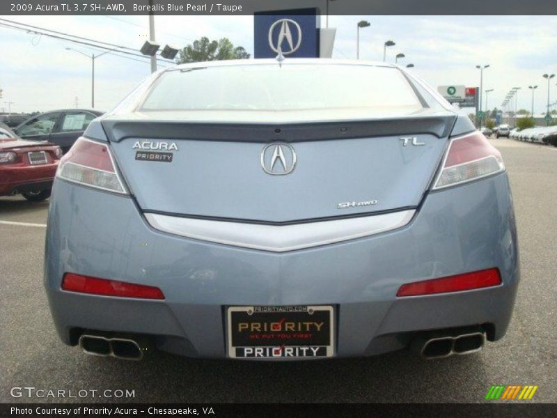 Borealis Blue Pearl / Taupe 2009 Acura TL 3.7 SH-AWD