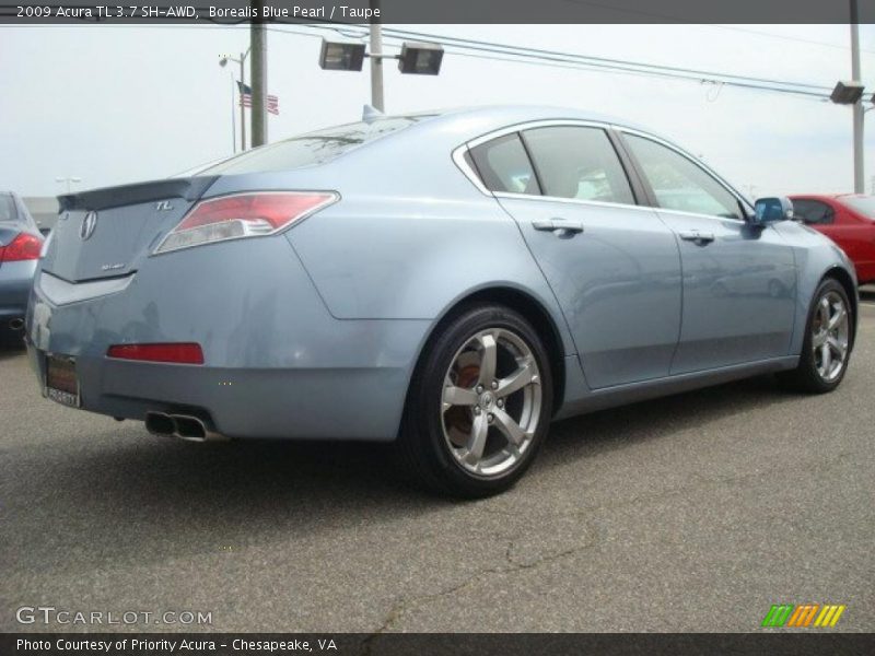 Borealis Blue Pearl / Taupe 2009 Acura TL 3.7 SH-AWD
