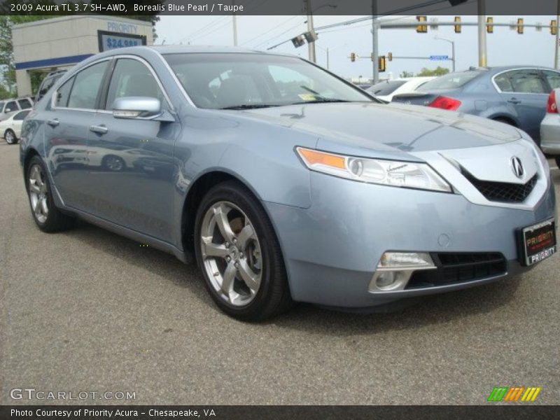 Borealis Blue Pearl / Taupe 2009 Acura TL 3.7 SH-AWD