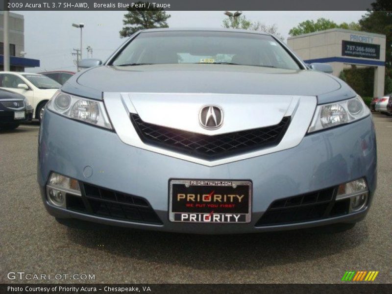 Borealis Blue Pearl / Taupe 2009 Acura TL 3.7 SH-AWD