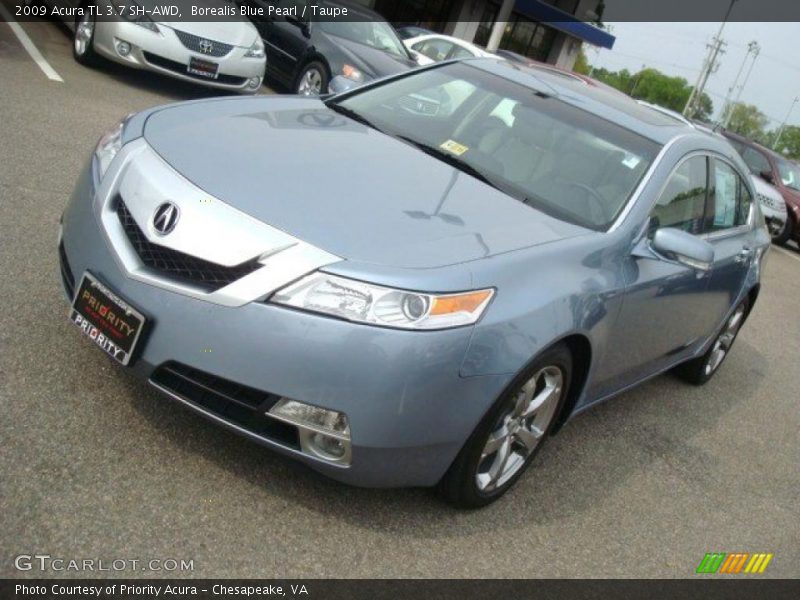 Borealis Blue Pearl / Taupe 2009 Acura TL 3.7 SH-AWD