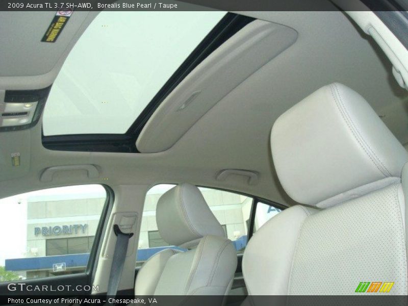 Borealis Blue Pearl / Taupe 2009 Acura TL 3.7 SH-AWD