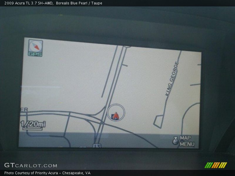 Borealis Blue Pearl / Taupe 2009 Acura TL 3.7 SH-AWD