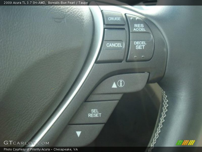 Borealis Blue Pearl / Taupe 2009 Acura TL 3.7 SH-AWD