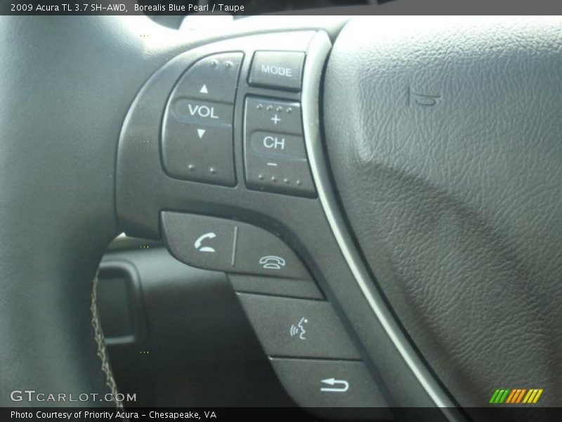 Borealis Blue Pearl / Taupe 2009 Acura TL 3.7 SH-AWD