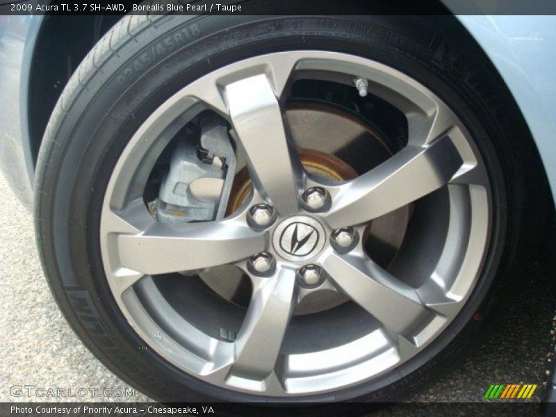 Borealis Blue Pearl / Taupe 2009 Acura TL 3.7 SH-AWD