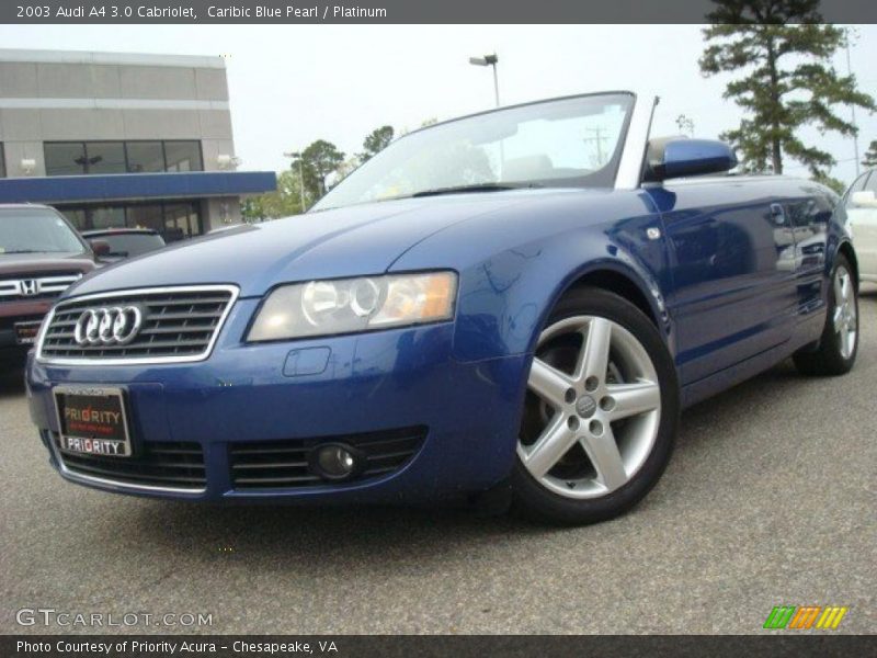Caribic Blue Pearl / Platinum 2003 Audi A4 3.0 Cabriolet