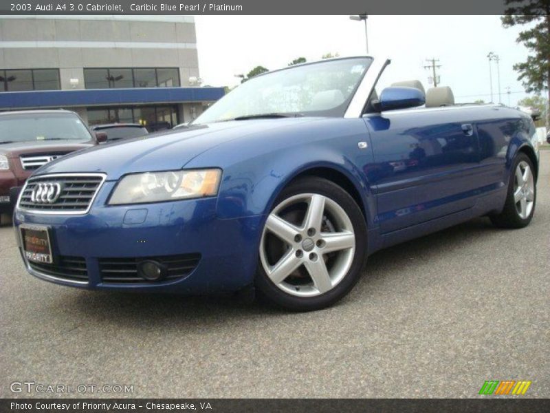 Caribic Blue Pearl / Platinum 2003 Audi A4 3.0 Cabriolet