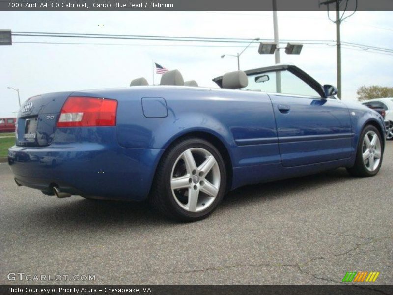 Caribic Blue Pearl / Platinum 2003 Audi A4 3.0 Cabriolet