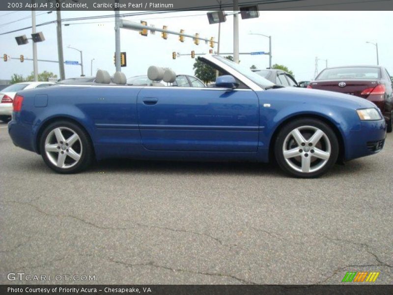 Caribic Blue Pearl / Platinum 2003 Audi A4 3.0 Cabriolet