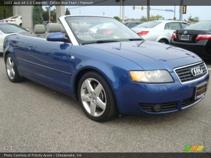 Caribic Blue Pearl / Platinum 2003 Audi A4 3.0 Cabriolet