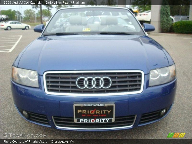 Caribic Blue Pearl / Platinum 2003 Audi A4 3.0 Cabriolet