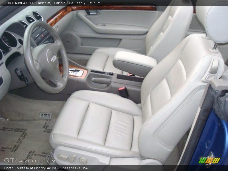 Caribic Blue Pearl / Platinum 2003 Audi A4 3.0 Cabriolet