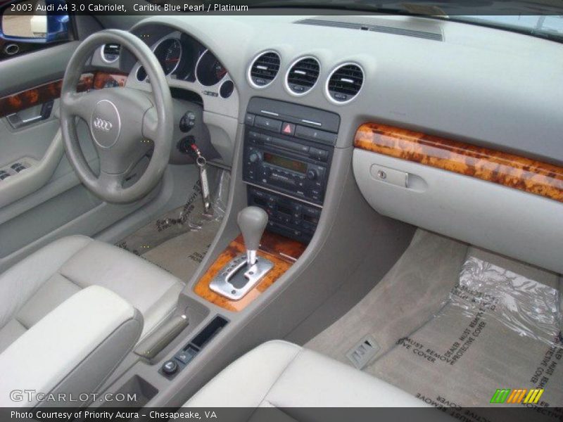Caribic Blue Pearl / Platinum 2003 Audi A4 3.0 Cabriolet