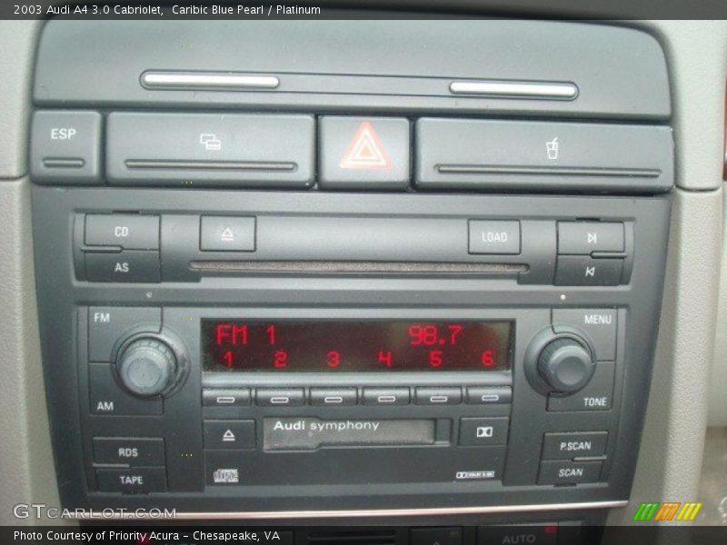 Caribic Blue Pearl / Platinum 2003 Audi A4 3.0 Cabriolet
