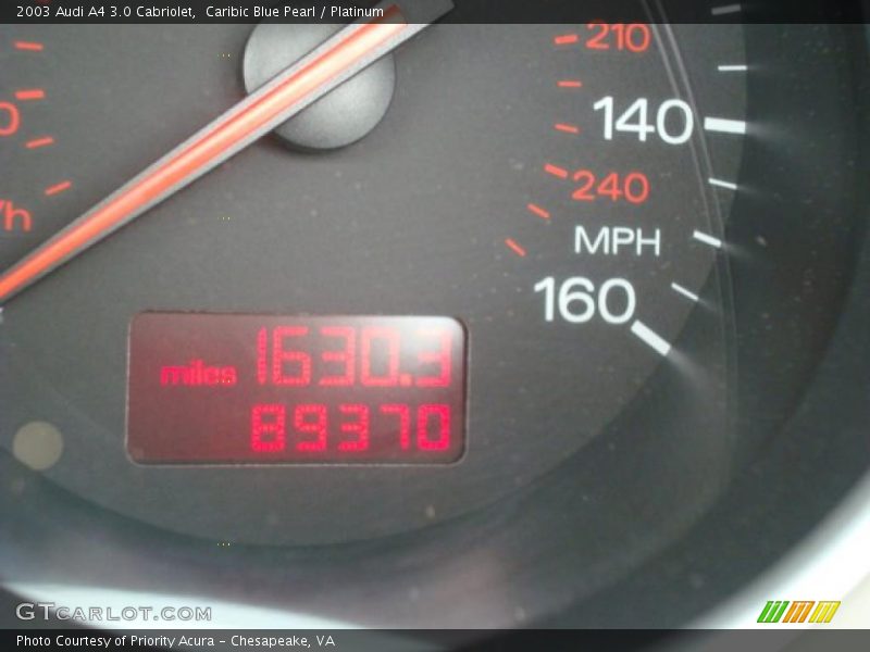 Caribic Blue Pearl / Platinum 2003 Audi A4 3.0 Cabriolet