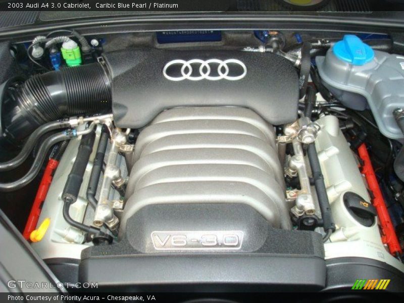Caribic Blue Pearl / Platinum 2003 Audi A4 3.0 Cabriolet