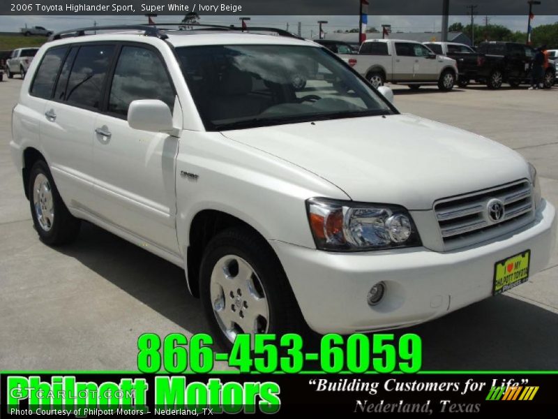 Super White / Ivory Beige 2006 Toyota Highlander Sport