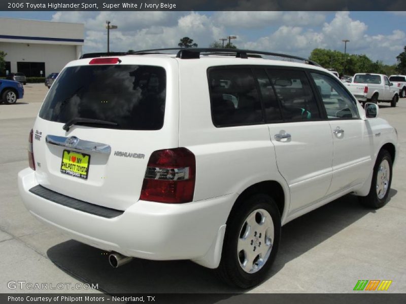 Super White / Ivory Beige 2006 Toyota Highlander Sport