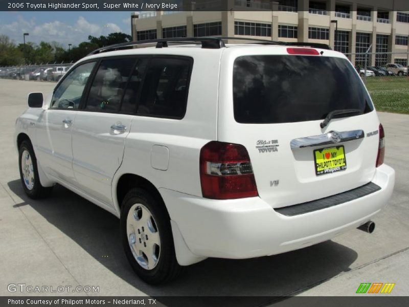Super White / Ivory Beige 2006 Toyota Highlander Sport