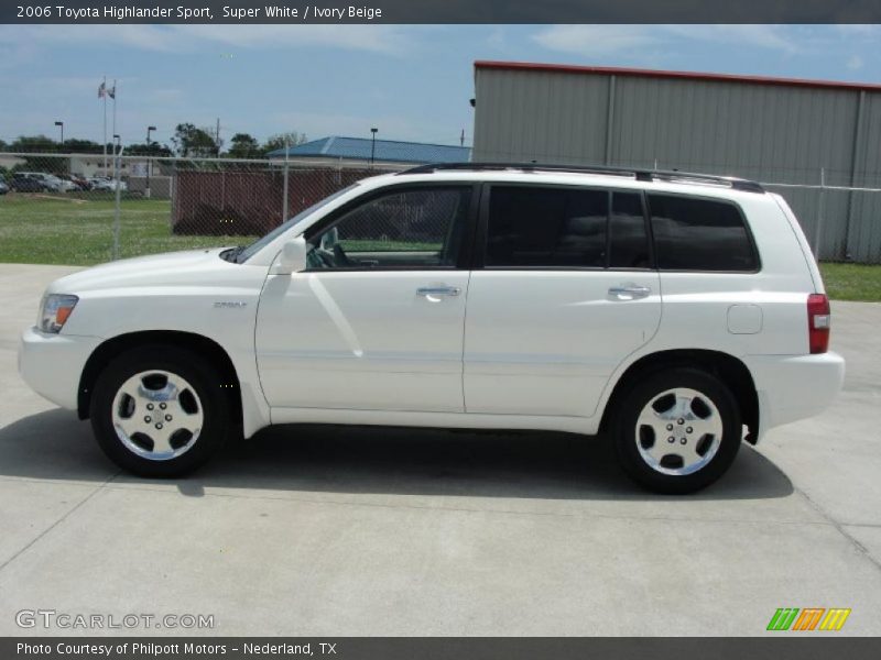 Super White / Ivory Beige 2006 Toyota Highlander Sport