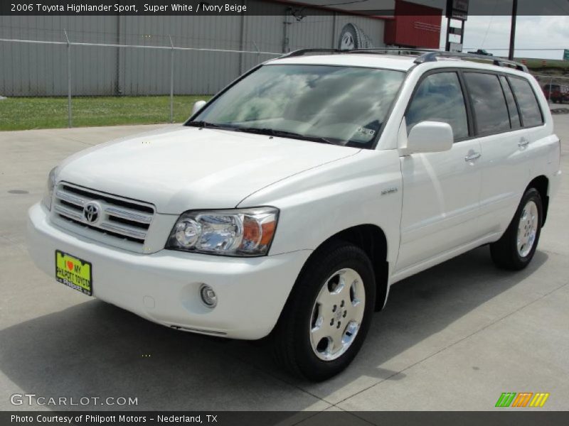 Super White / Ivory Beige 2006 Toyota Highlander Sport