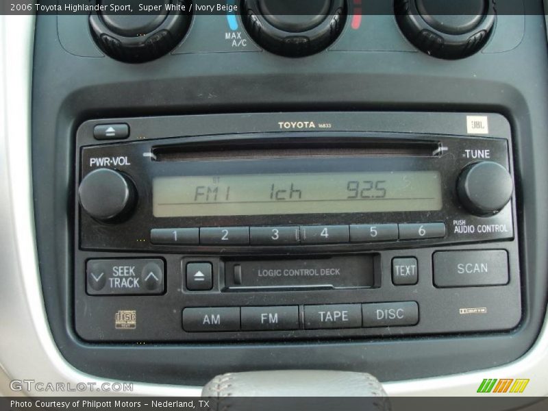 Super White / Ivory Beige 2006 Toyota Highlander Sport