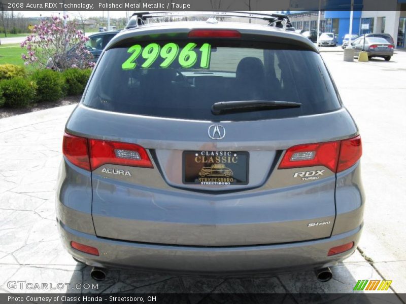 Polished Metal Metallic / Taupe 2008 Acura RDX Technology