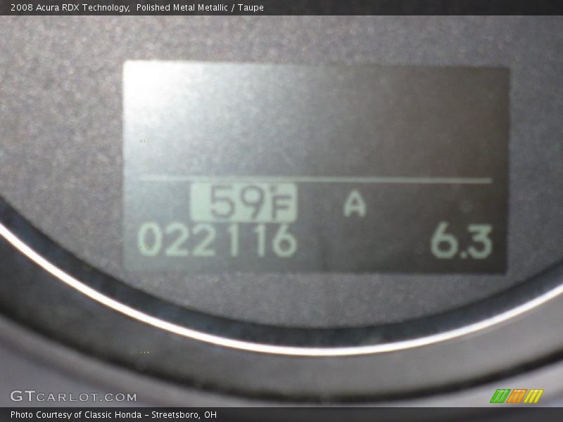 Polished Metal Metallic / Taupe 2008 Acura RDX Technology