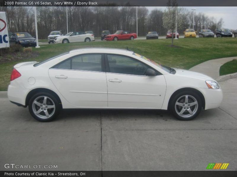 Ivory White / Ebony Black 2008 Pontiac G6 V6 Sedan