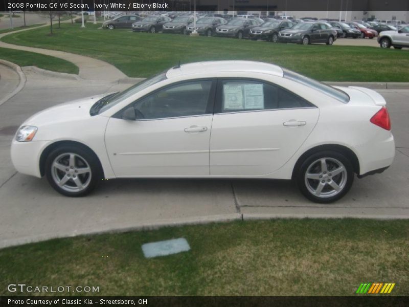 Ivory White / Ebony Black 2008 Pontiac G6 V6 Sedan