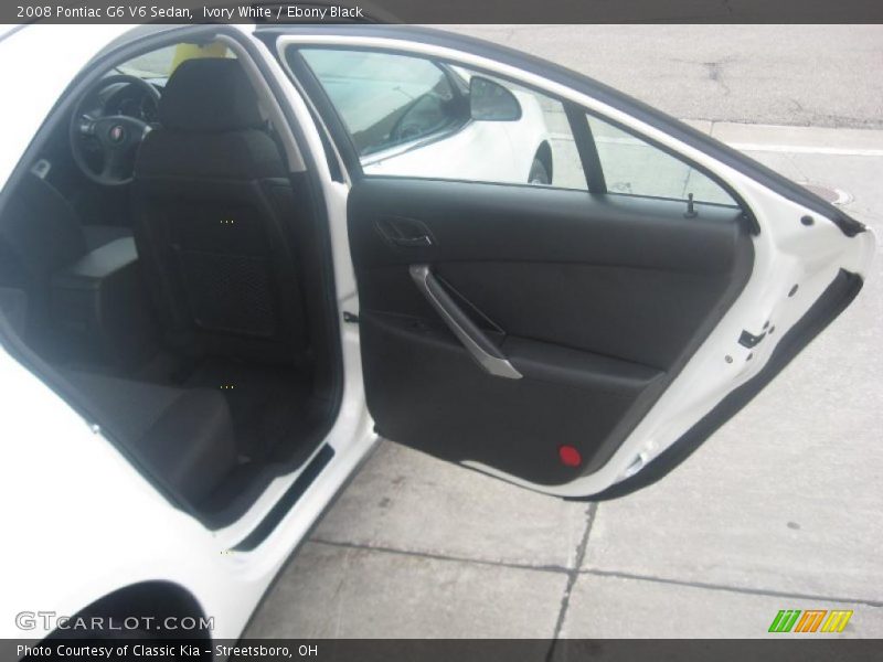 Ivory White / Ebony Black 2008 Pontiac G6 V6 Sedan