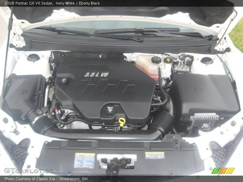 Ivory White / Ebony Black 2008 Pontiac G6 V6 Sedan